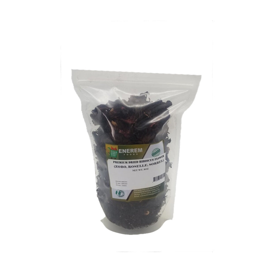 Enerem Dried Hibiscus Flower 8oz (Zobo / Sorrel / Roselle)