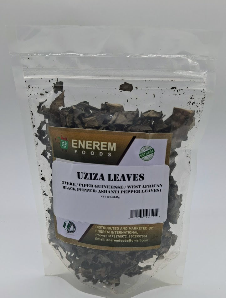 Enerem Dried Uziza leaves /  Iyere leaves / West African black pepper / Ashanti pepper leaves 23.35g (1oz)