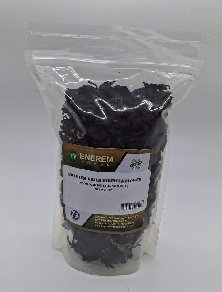 Enerem Dried Hibiscus Flower 8oz (Zobo / Sorrel / Roselle)
